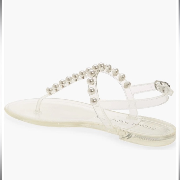 Stuart Weitzman Pearl Embellished Clear Jelly Sandals - Picture 3 of 11